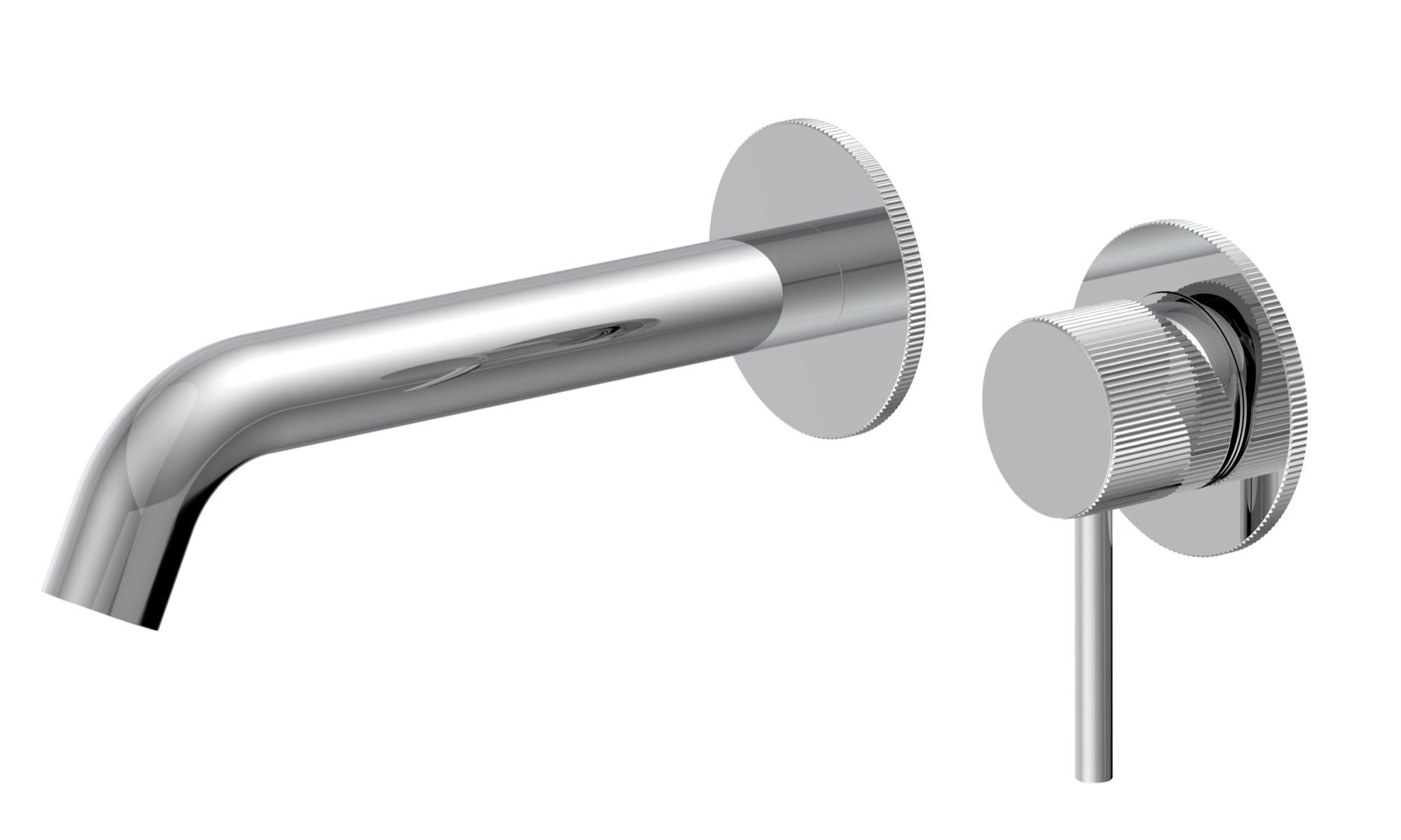 Alderley fluted wall mounted basin mixer with EZ box - chrome