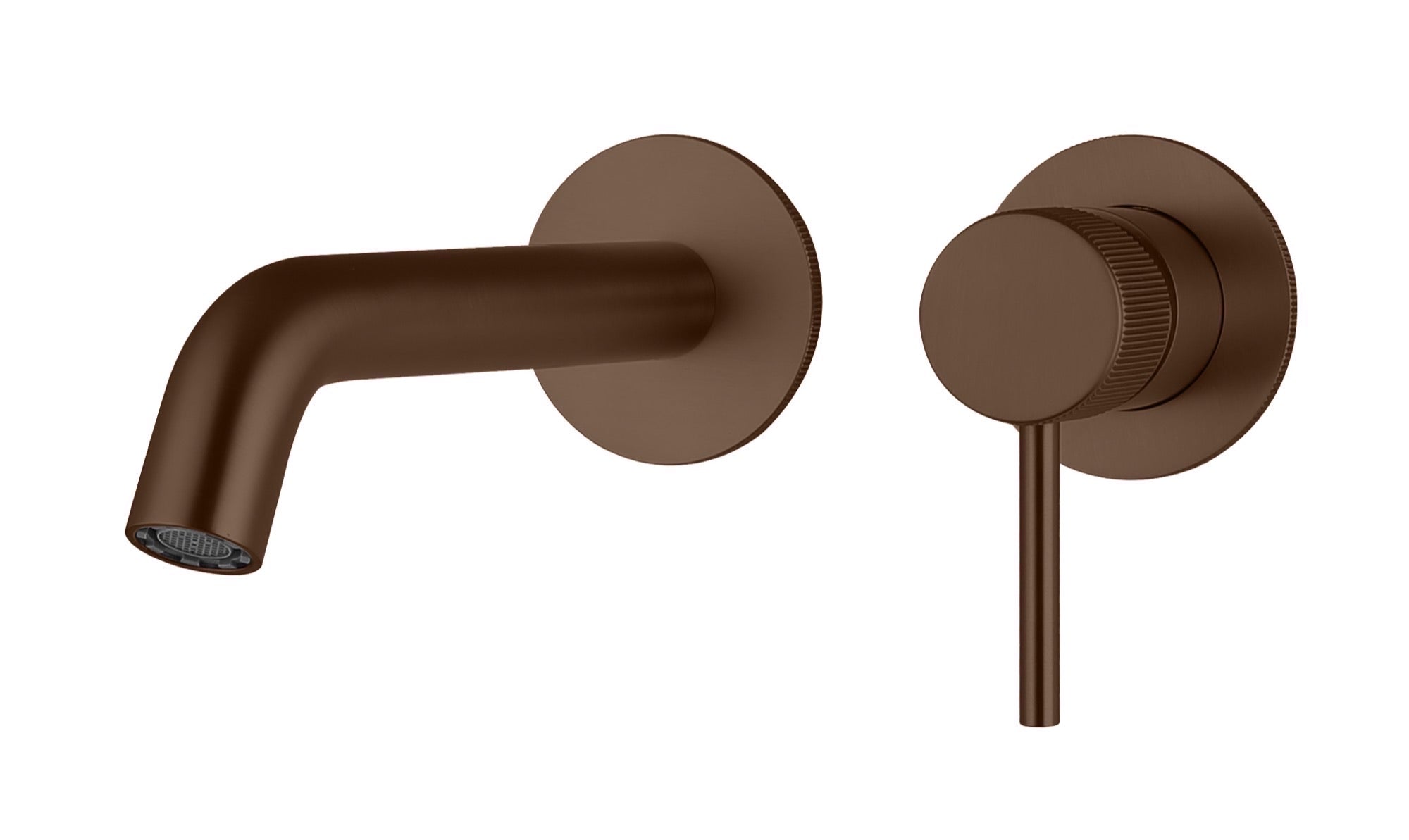 Alderley fluted wall mounted basin mixer with EZ box - brushed bronze