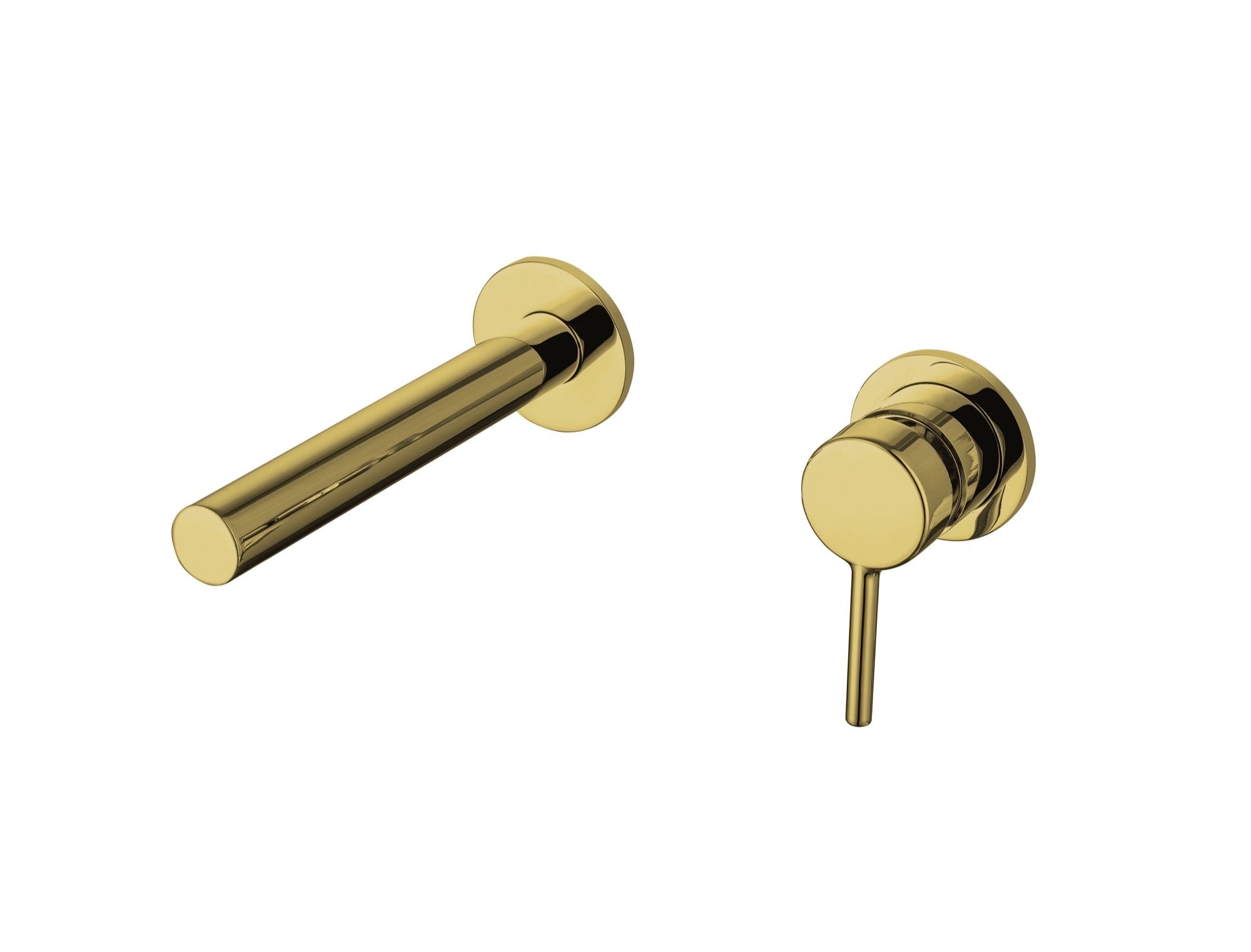 Elton wall mounted basin mixer - brushed gold