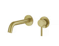 Garrick diamond knurled wall mounted basin mixer with EZ box - brushed brass
