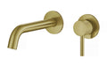 Garrick diamond knurled wall mounted basin mixer with EZ box - brushed gold