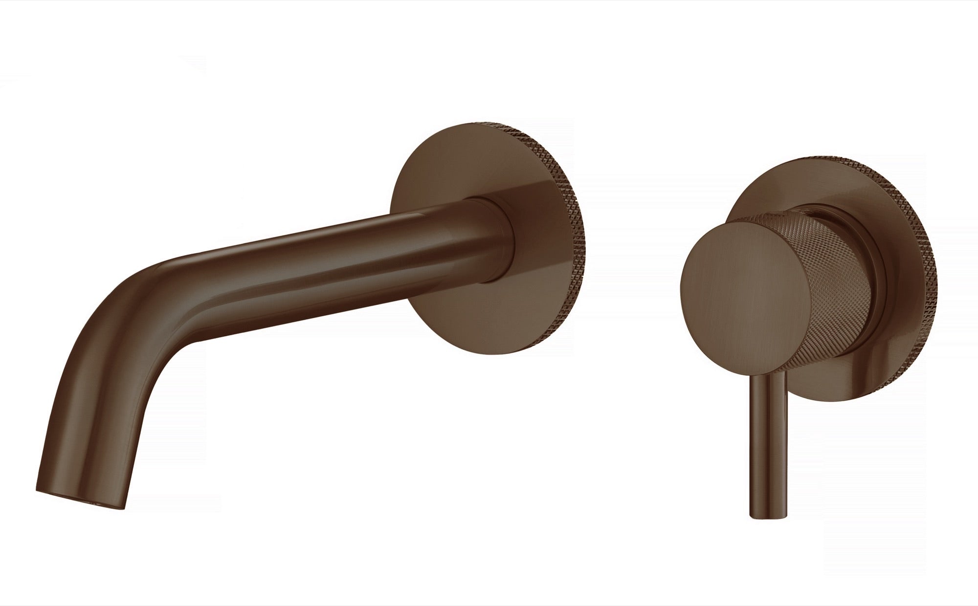 Garrick diamond knurled wall mounted basin mixer with EZ box - brushed bronze