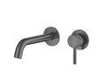 Garrick diamond knurled wall mounted basin mixer with EZ box - gunmetal grey