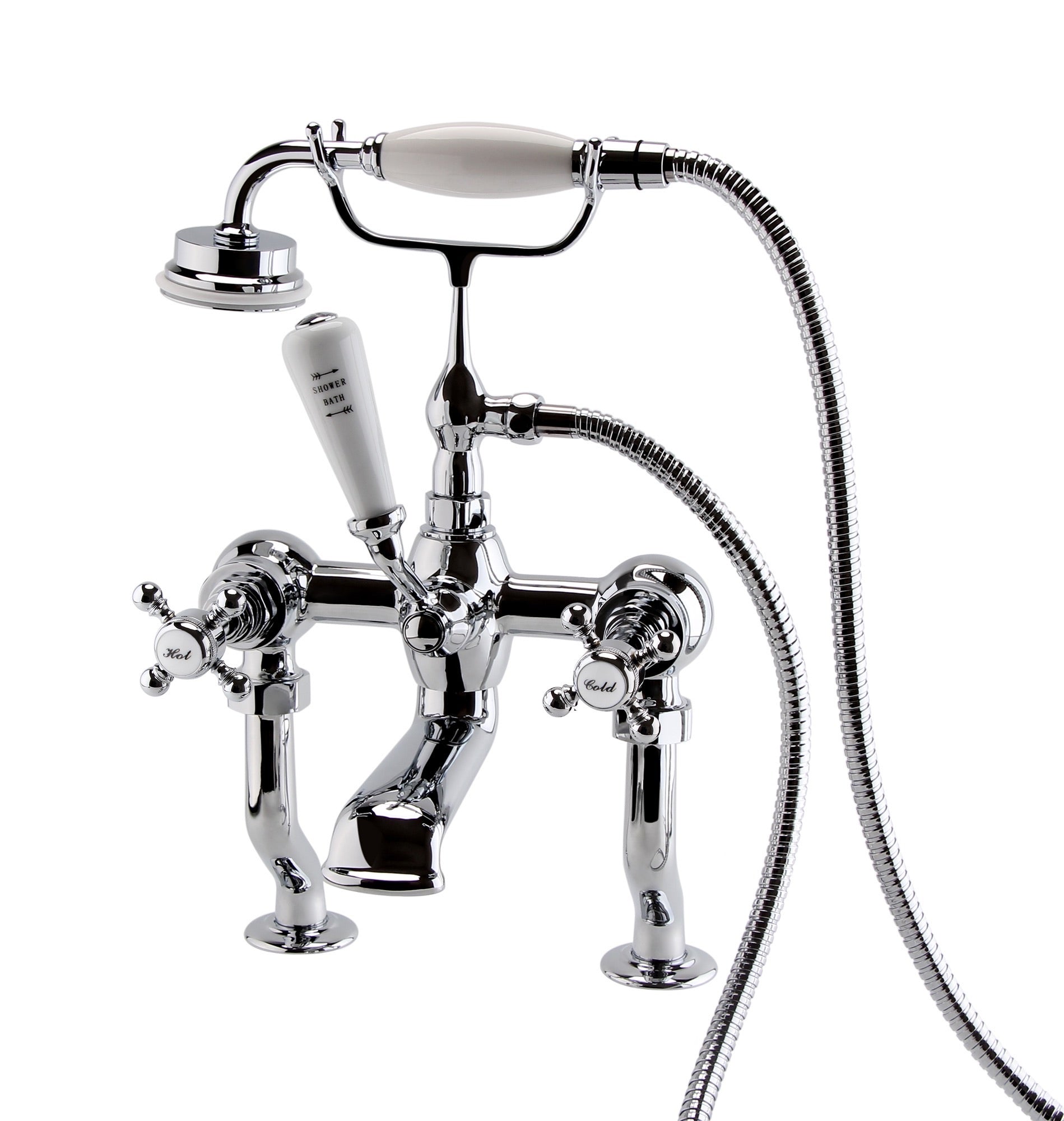 Wenlock bath shower mixer with shower kit - chrome
