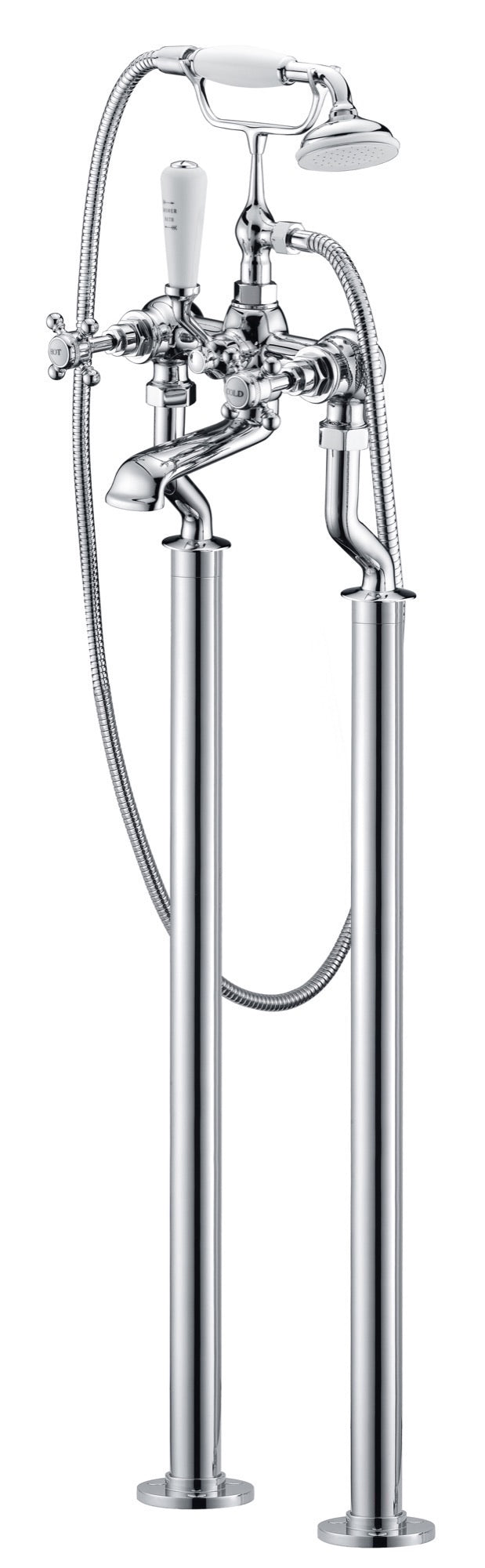 Wenlock freestanding bath shower mixer - chrome