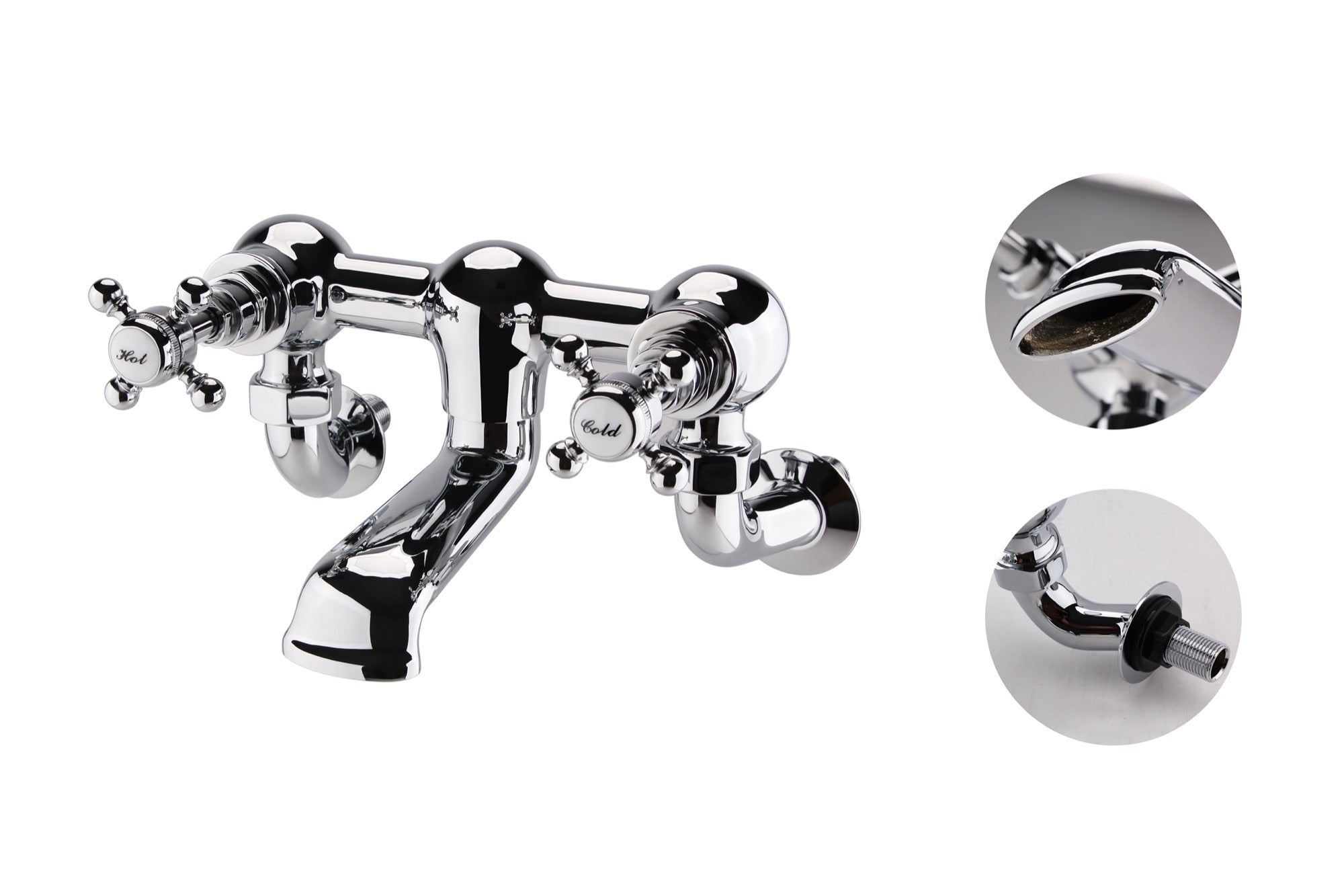 Wenlock wall mounted exposed bath filler - chrome