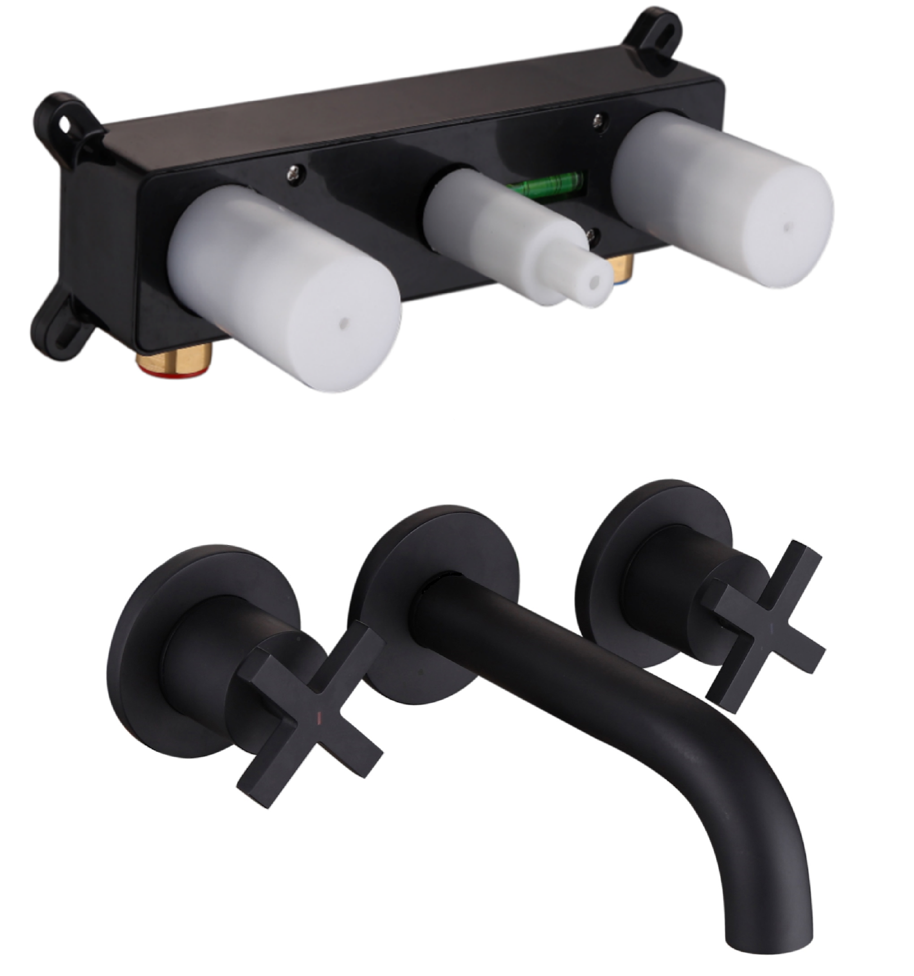 Wall Mounted Basin Mixer - Matt Black