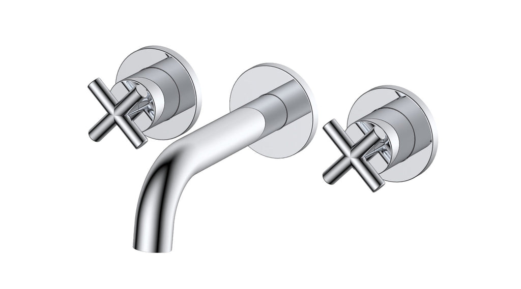 Ibstock Wall Mounted Basin Bath Mixer - Chrome