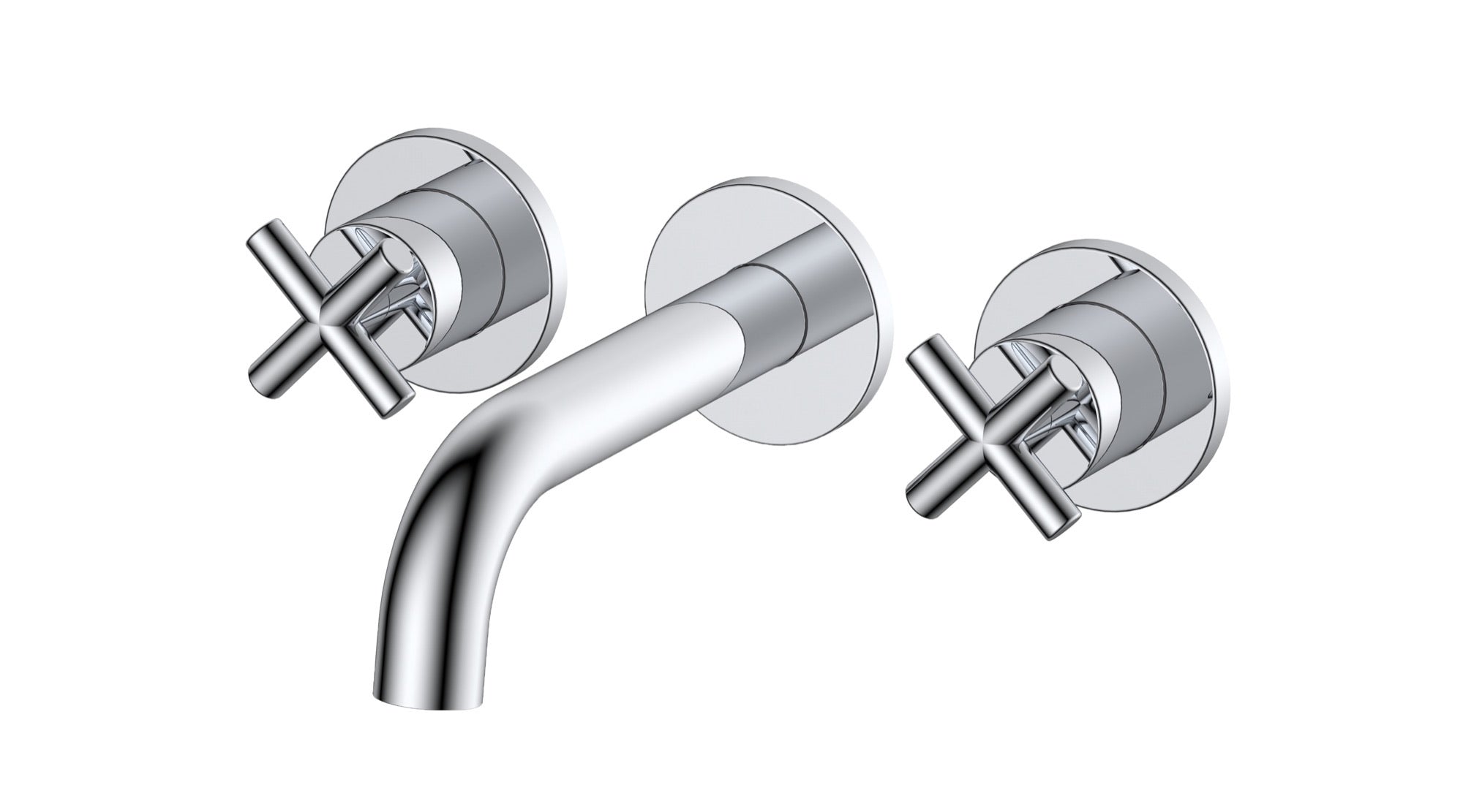 Ibstock Wall Mounted Basin Bath Mixer - Chrome