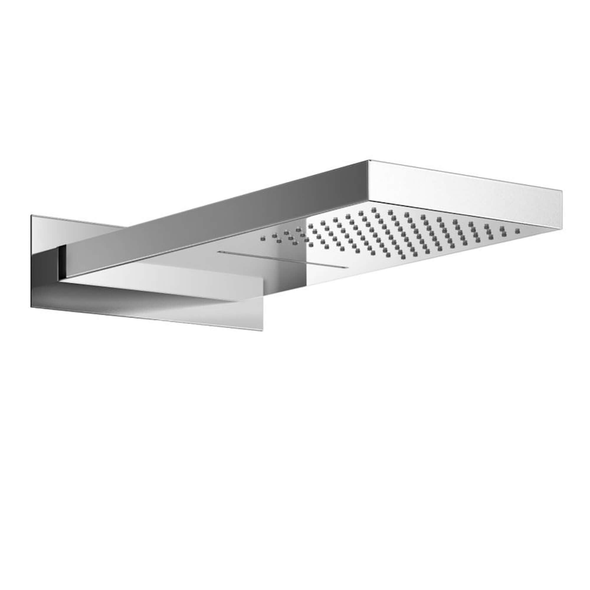 Rectangular dual fixed shower head (waterfall + rainfall)  575 x 230mm - chrome