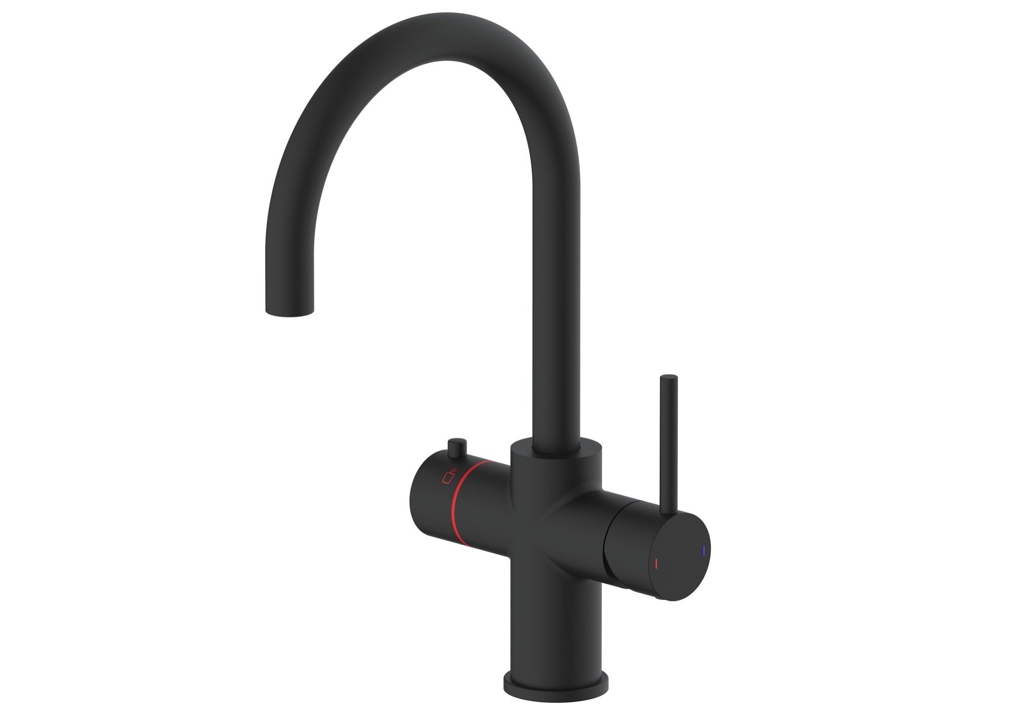 Etna 3-in-1 single lever boiler kitchen sink mixer - matt black
