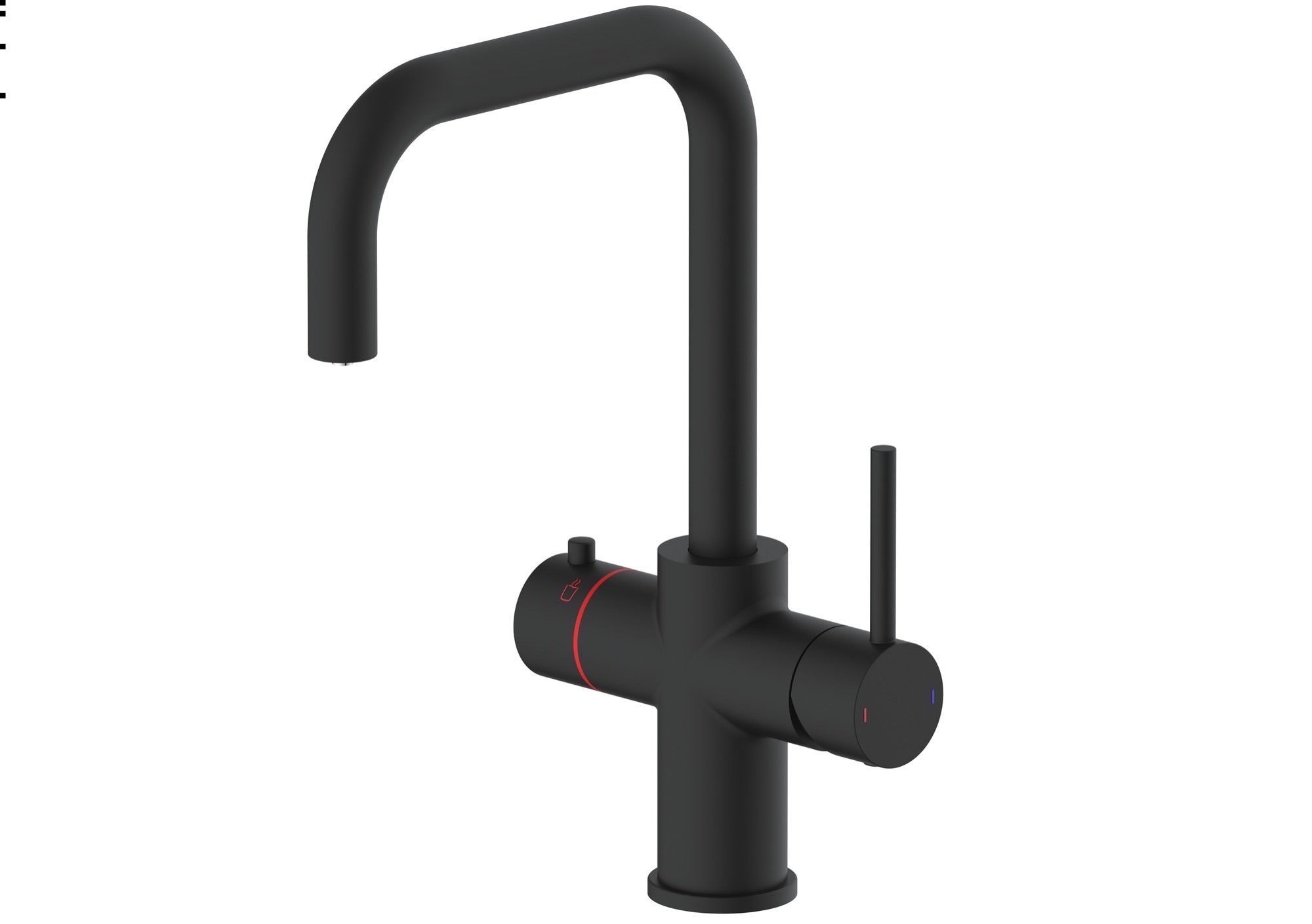 Etna 3-in-1 single lever boiler kitchen sink mixer - matt black