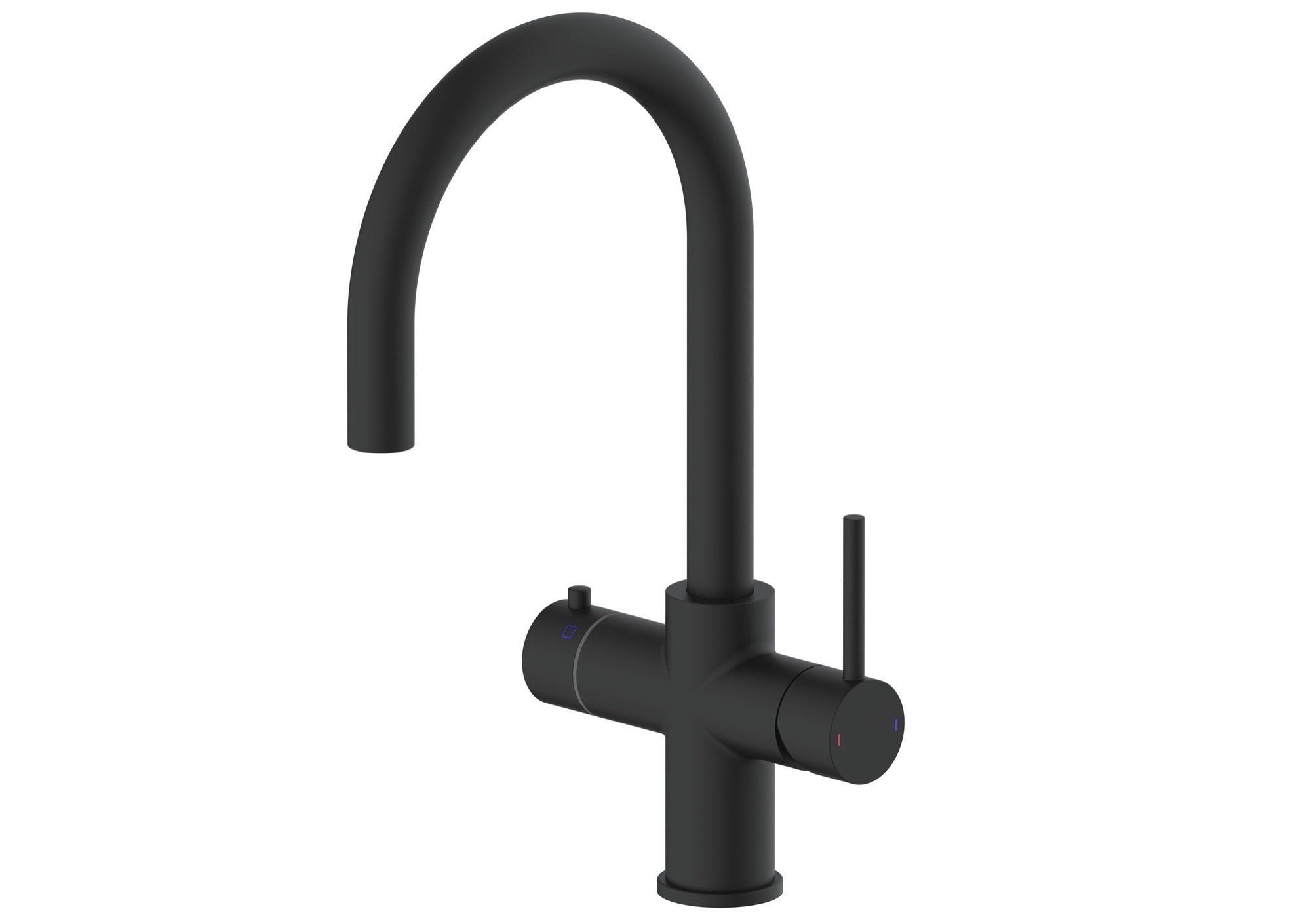 Etna 4-in-1 single lever boiler kitchen sink mixer - matt black