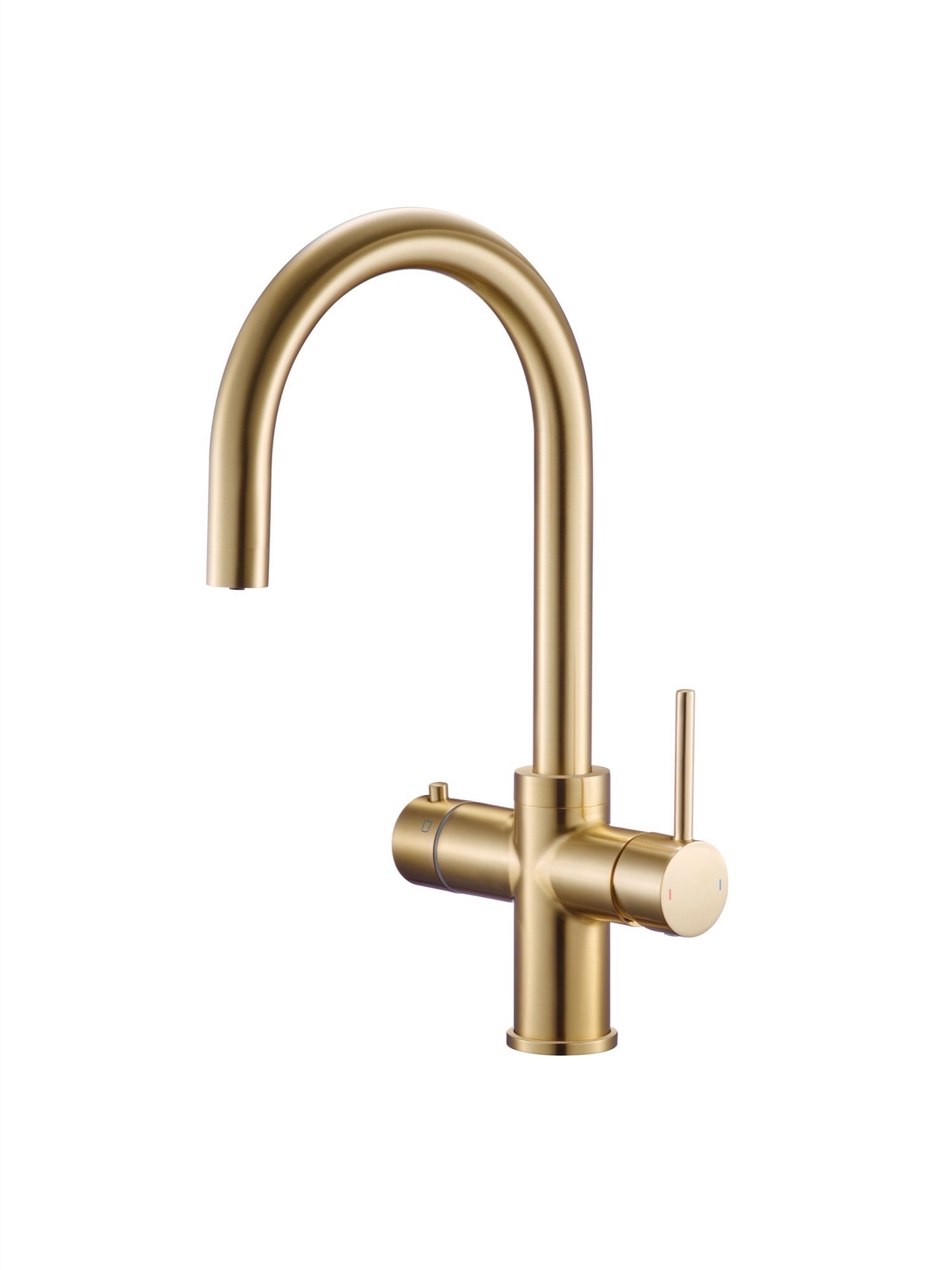 Etna 4-in-1 single lever boiler kitchen sink mixer - brushed brass