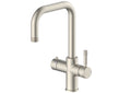 Etna 4-in-1 single lever boiler kitchen sink mixer (knurling handle and spout) - brushed nickel