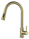 Marlow pull out kitchen sink mixer - brushed brass