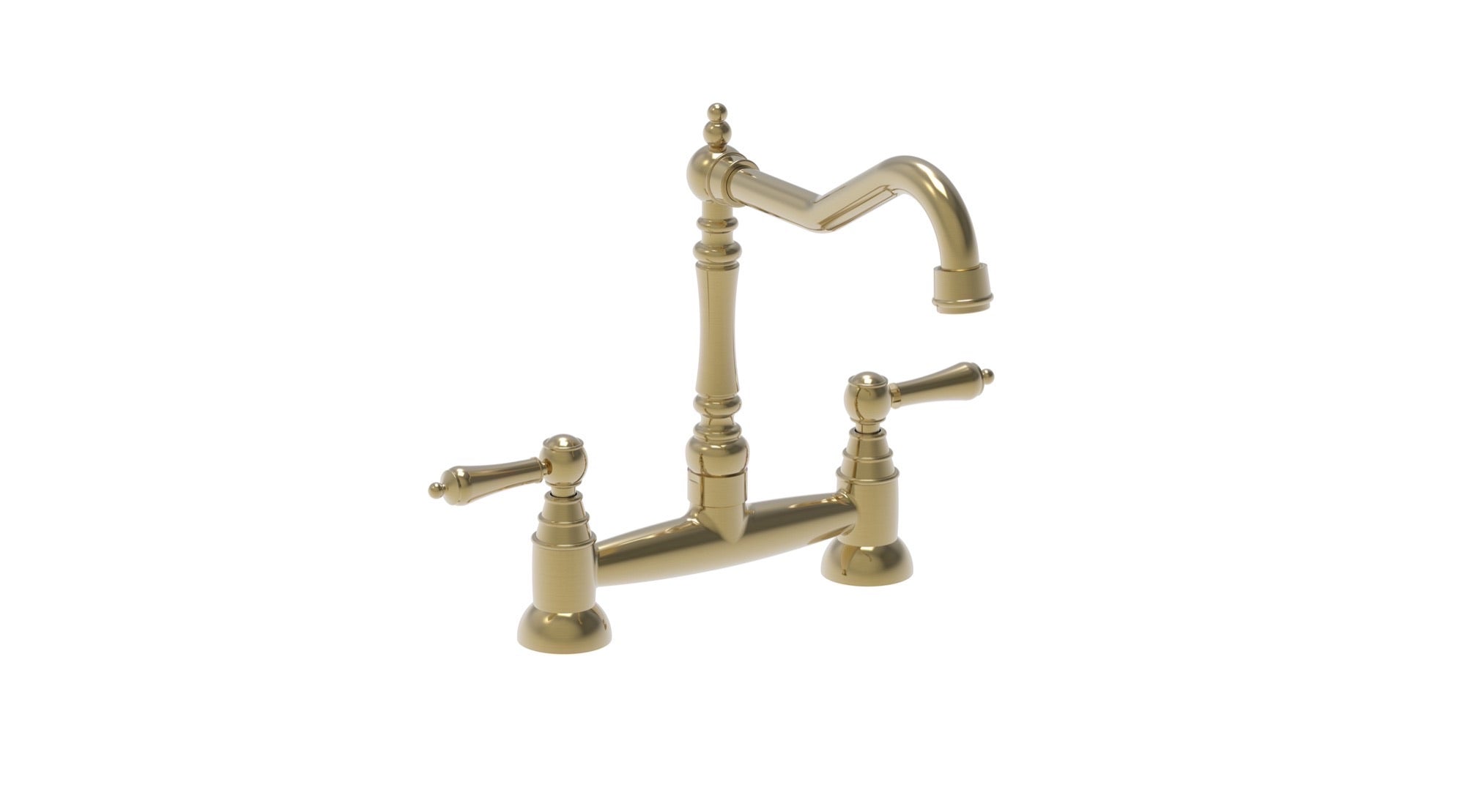 Wenlock traditional kitchen sink mixer - brushed brass