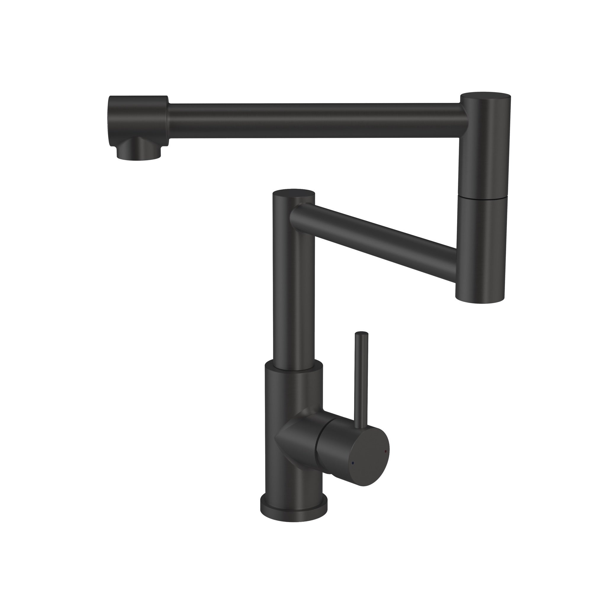 Porter round deck mounted pot filler kitchen sink mixers - matt black