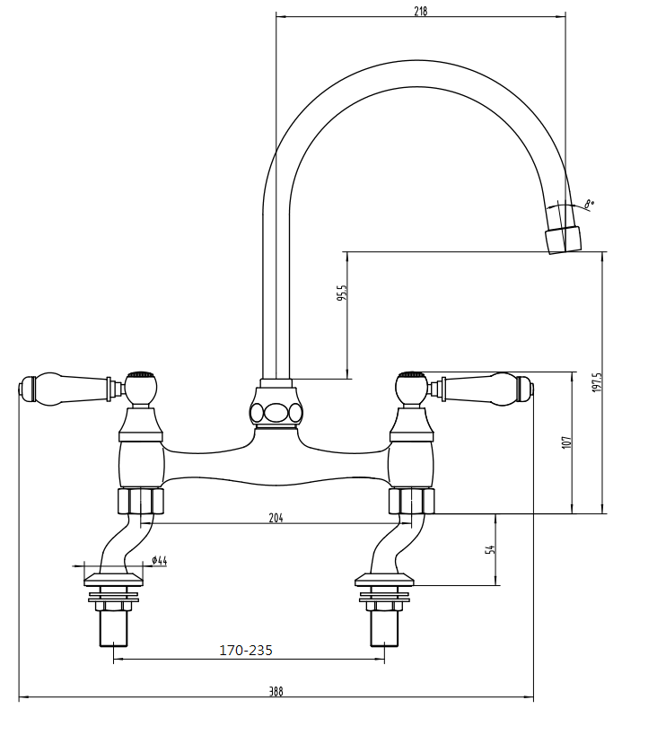 Wenlock traditional kitchen sink mixer - chrome