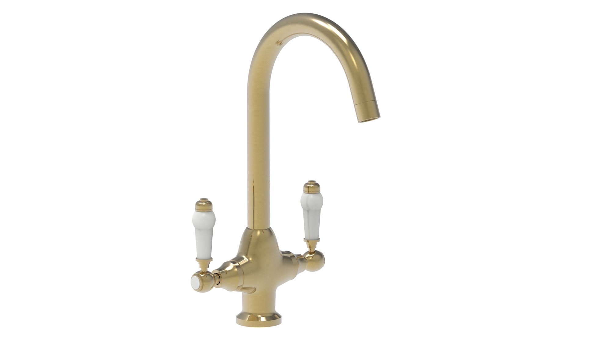 Wenlock traditional kitchen sink mixer - brushed brass