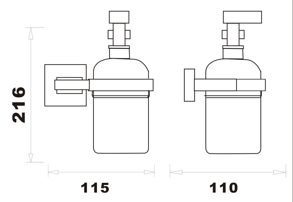 Axbridge Soap dispenser and holder - Matt Black