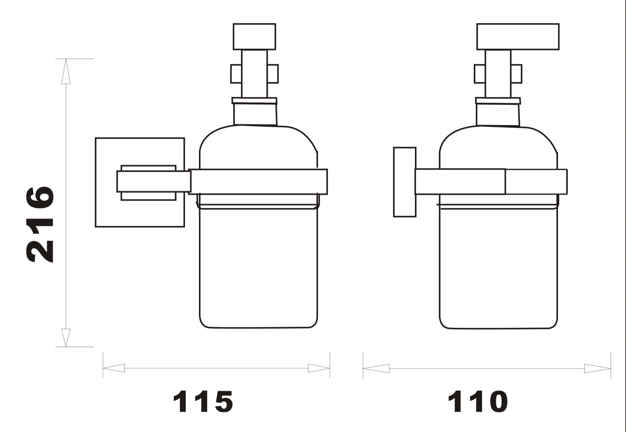 Axbridge Soap dispenser and holder - Matt Black