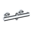 Dune contemporary two outlet 3/4" and 1/2" thermostatic bar shower mixer valve - chrome