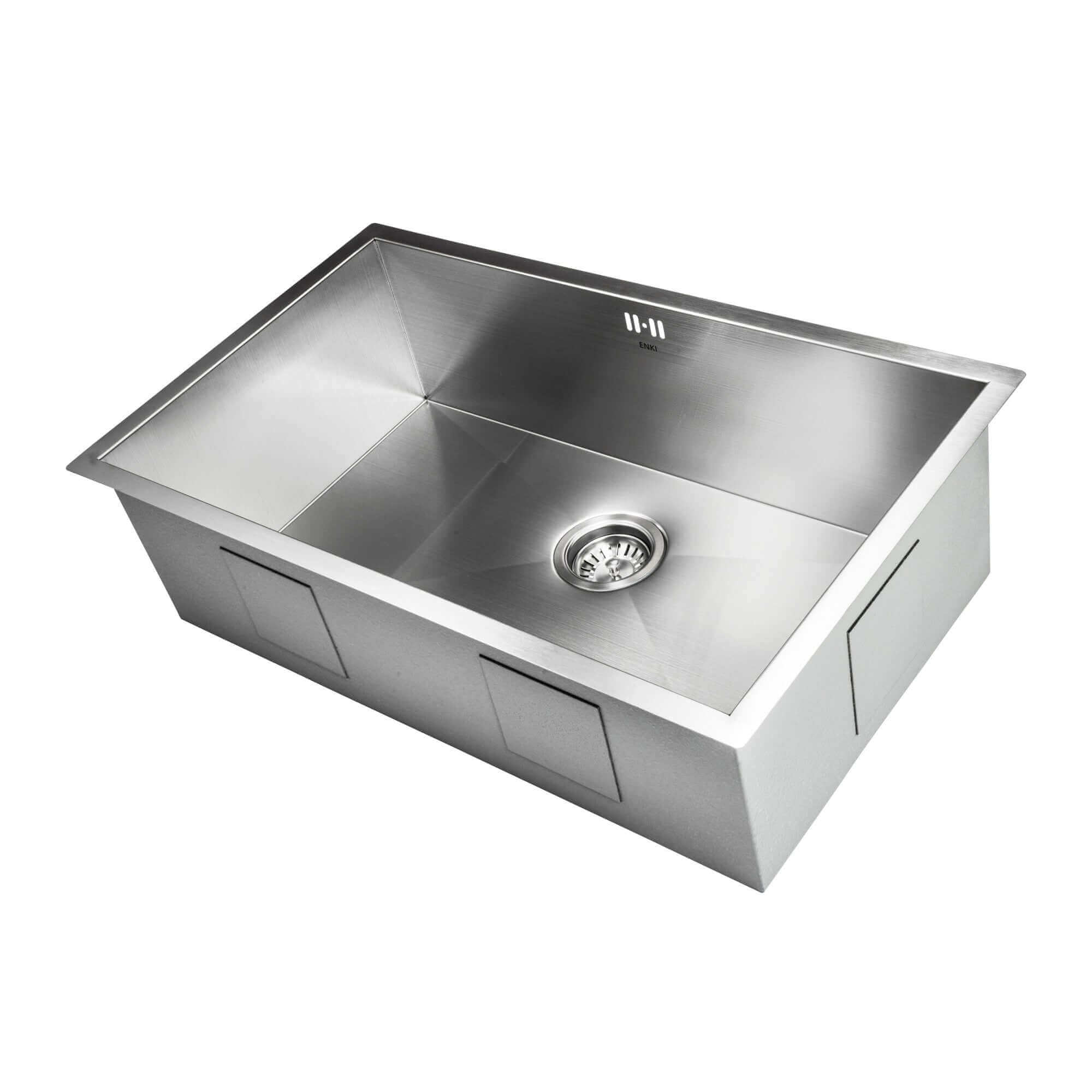 Bali Brushed Stainless Steel Kitchen Sink Undermount Or Topmount With Overflow (760mm X 455mm, 1.0 Bowl)