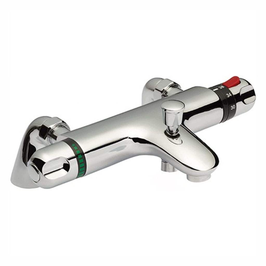Luna thermostatic bath shower mixer tap deck mount - chrome (no handset)