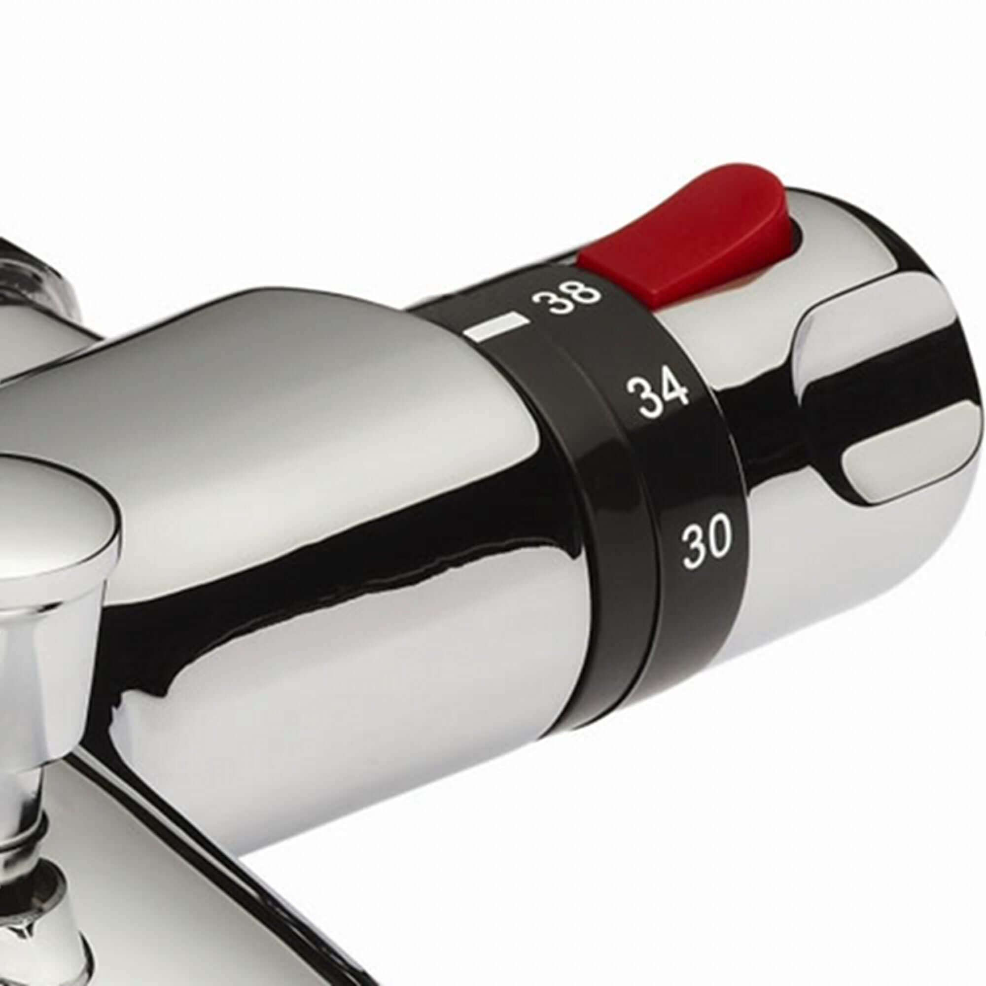Luna thermostatic bath shower mixer tap deck mount - chrome (no handset)