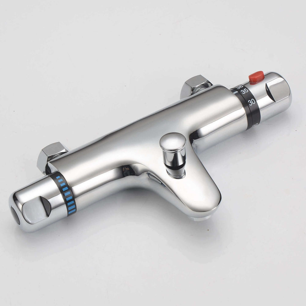 Luna thermostatic bath shower mixer tap deck mount - chrome (no handset)